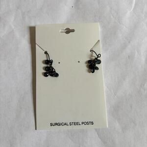 Blue Beaded Earrings With Stainless